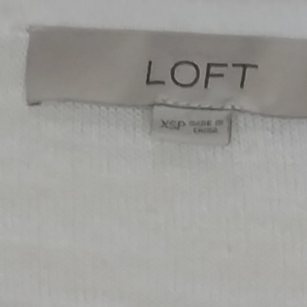 LOFT 100% cotton ivory white long sleeve drawstring lightweight sweater
